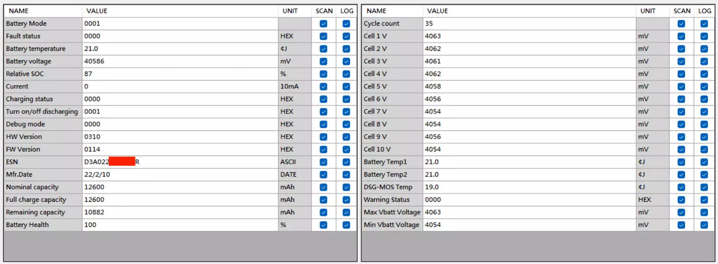 VANMOOF 36V 12.6Ah 504Wh S3 X3 Battery Health: 100%, cycle count: 10-40